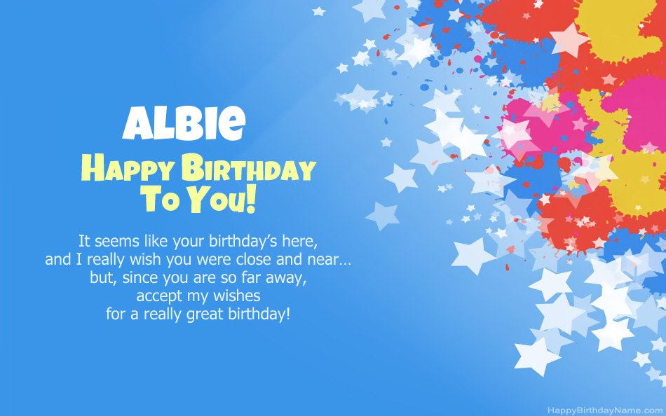 Congratulations on the birthday of Albie 