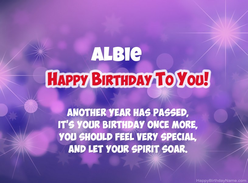 Beautiful pictures for Happy Birthday of Albie 