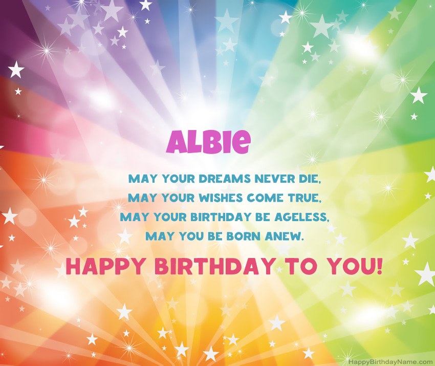 Beautiful Happy Birthday cards for Albie 