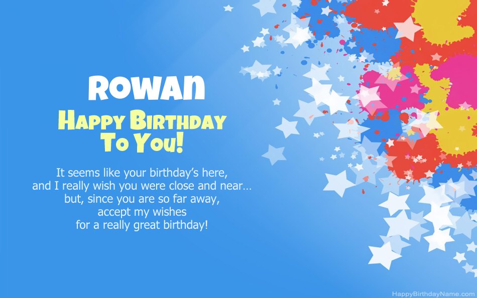 Congratulations on the birthday of Rowan 