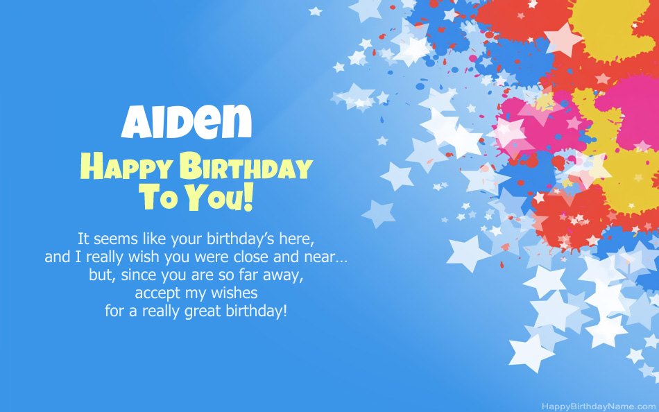 Congratulations on the birthday of Aiden Congratulations on the birthday of Aiden