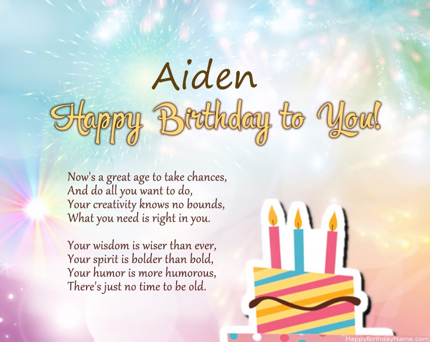 Happy Birthday Aiden in verse Happy Birthday Aiden in verse