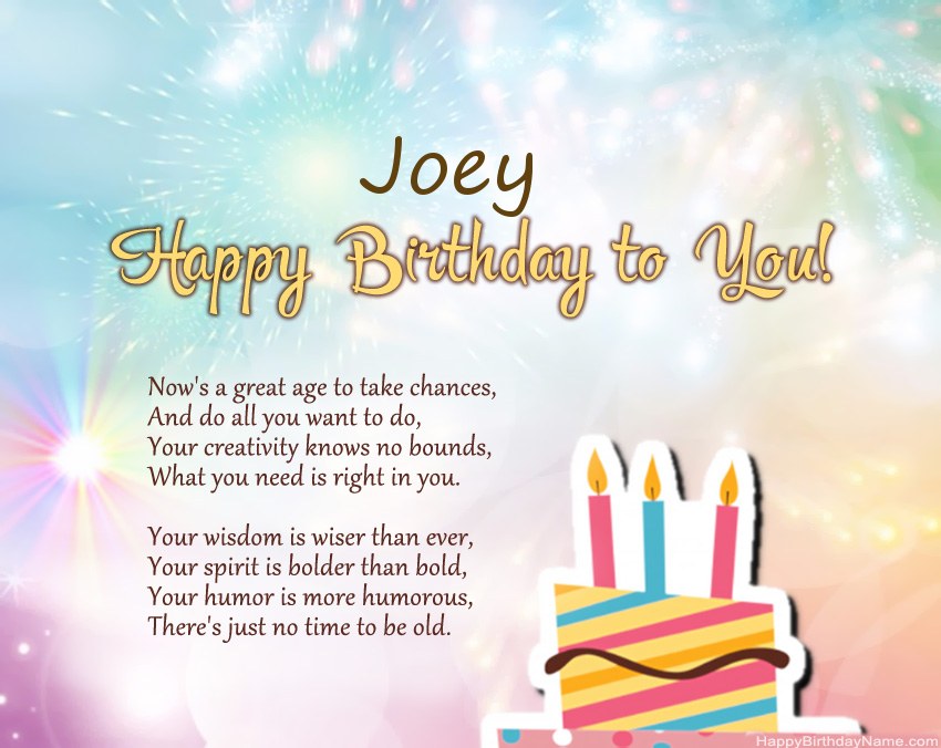Happy Birthday Joey in verse Happy Birthday Joey in verse