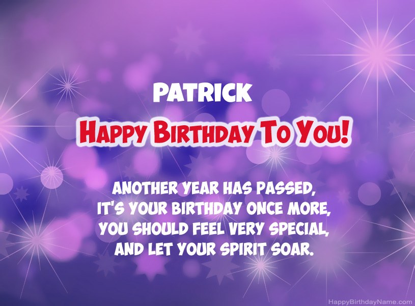 Beautiful pictures for Happy Birthday of Patrick 