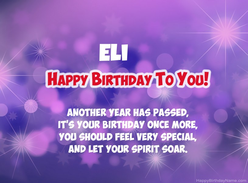 Beautiful pictures for Happy Birthday of Eli 