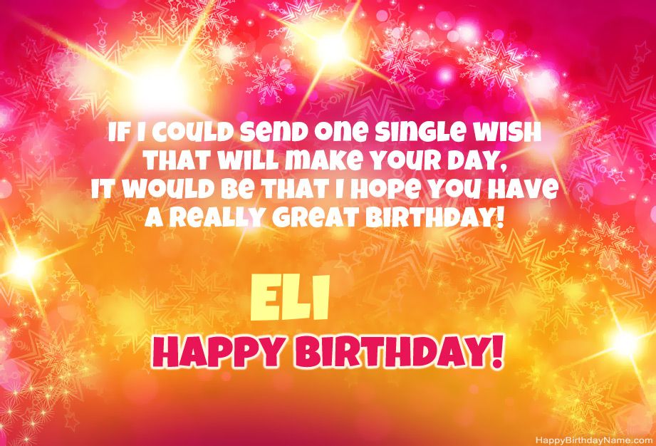 Cool congratulations for Happy Birthday of Eli 