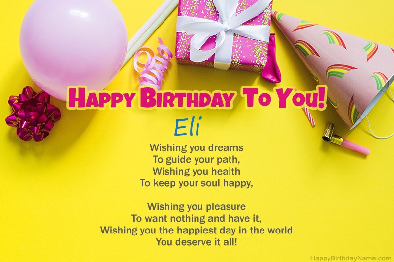 Happy Birthday Eli  in prose