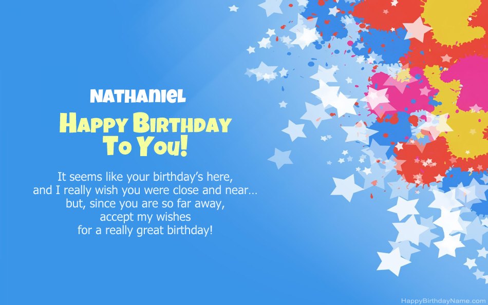 Congratulations on the birthday of Nathaniel 