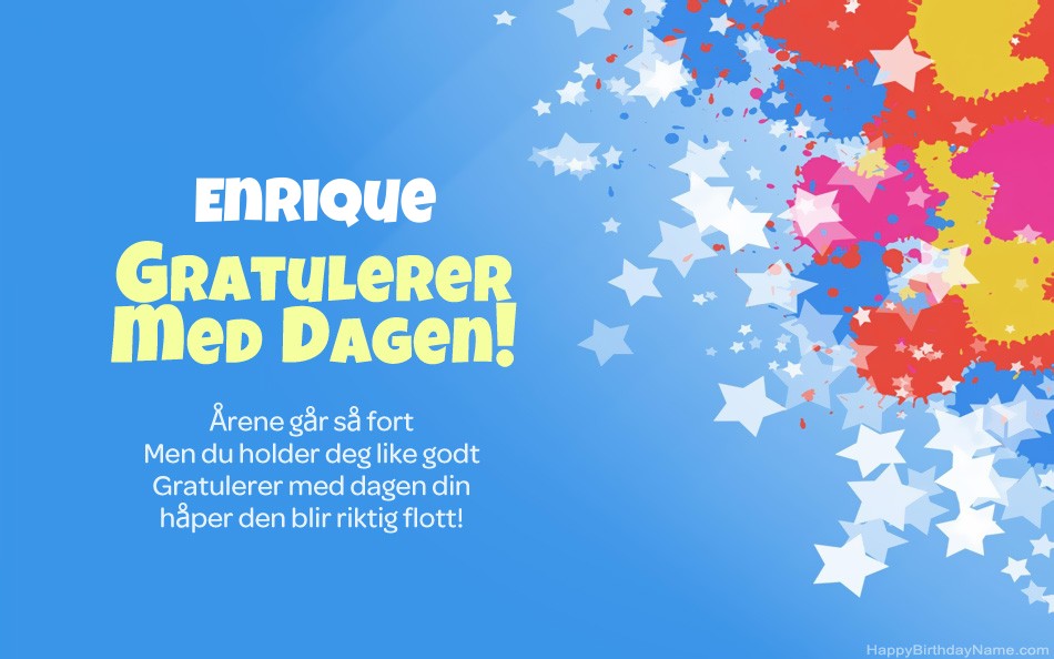 Gratulerer med Enrique fødselsdag