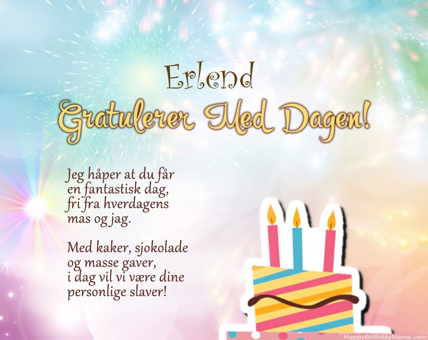 Dikt på fødselsdag for Erlend