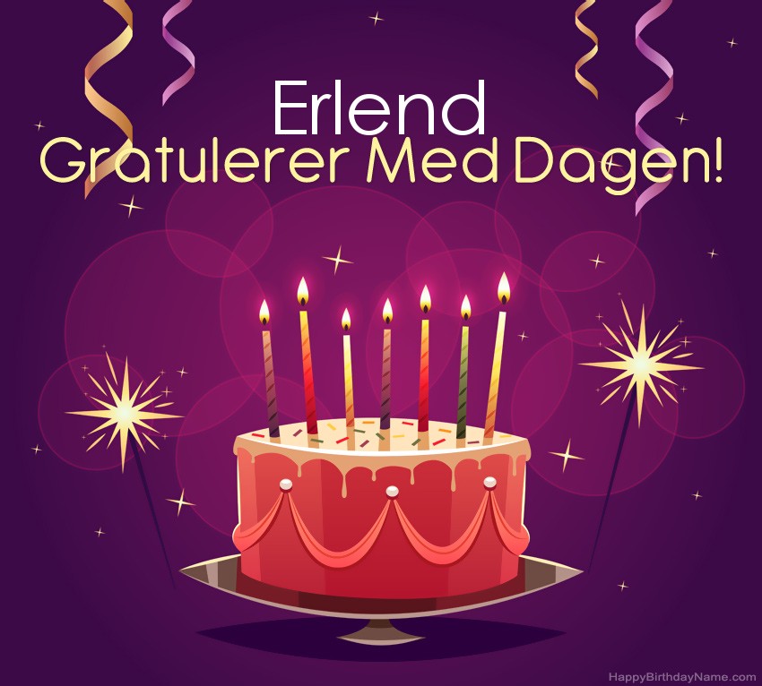 Vakre Gratulerer med fødselsdagskort til Erlend