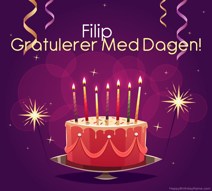 Vakre Gratulerer med fødselsdagskort til Filip
