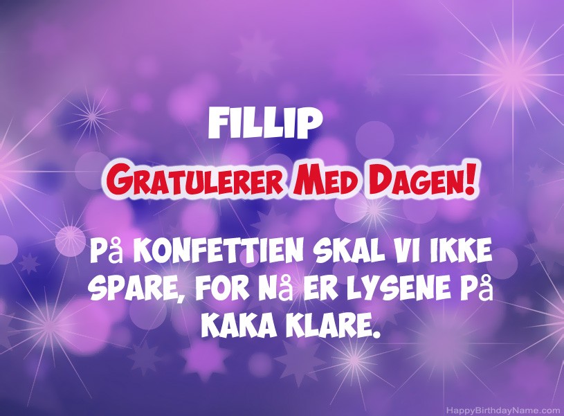 Ønsker Fillip for gratulerer med dagen