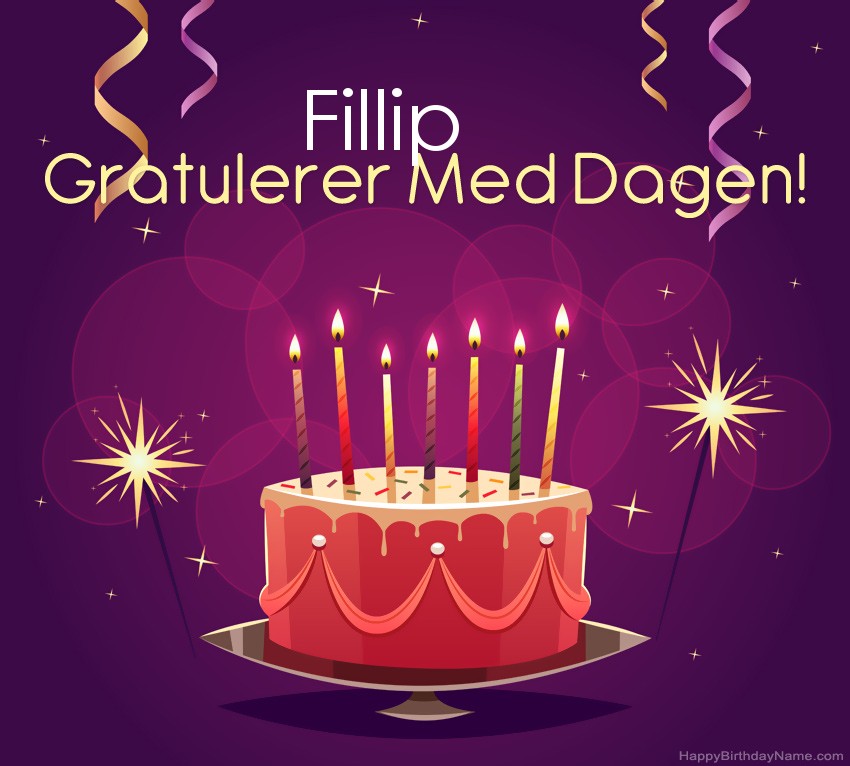 Vakre Gratulerer med fødselsdagskort til Fillip