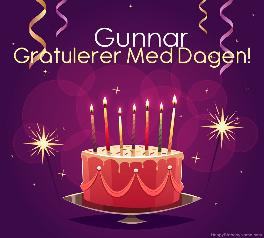 Vakre Gratulerer med fødselsdagskort til Gunnar