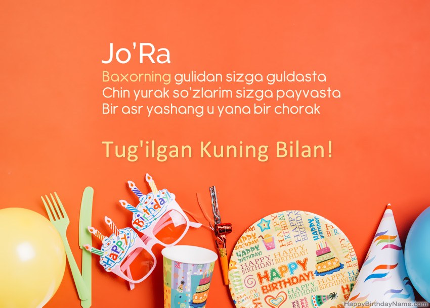 Jo’Ra uchun tug Jo’Ra uchun tug