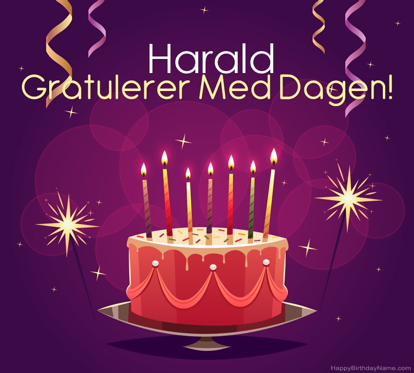 Vakre Gratulerer med fødselsdagskort til Harald