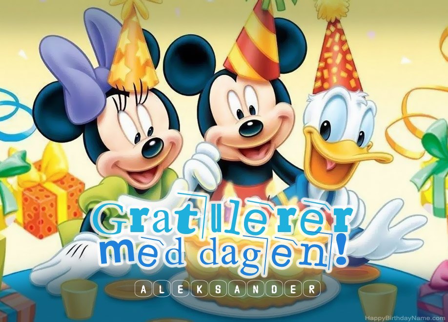 Bursdagshilsen for barns til Aleksander