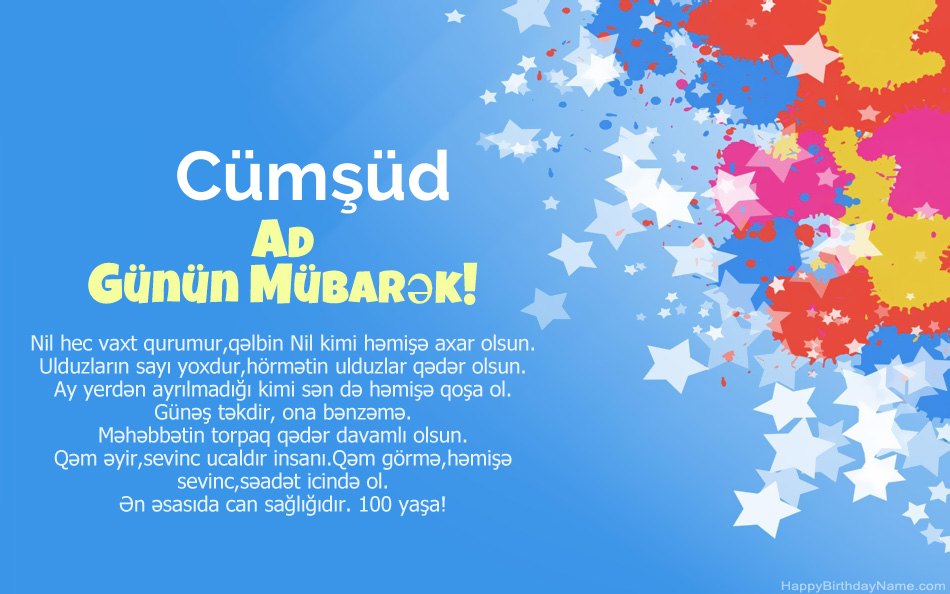 Cümşüd ad günü münasibətilə təbrik edirik Cümşüd ad günü münasibətilə təbrik edirik