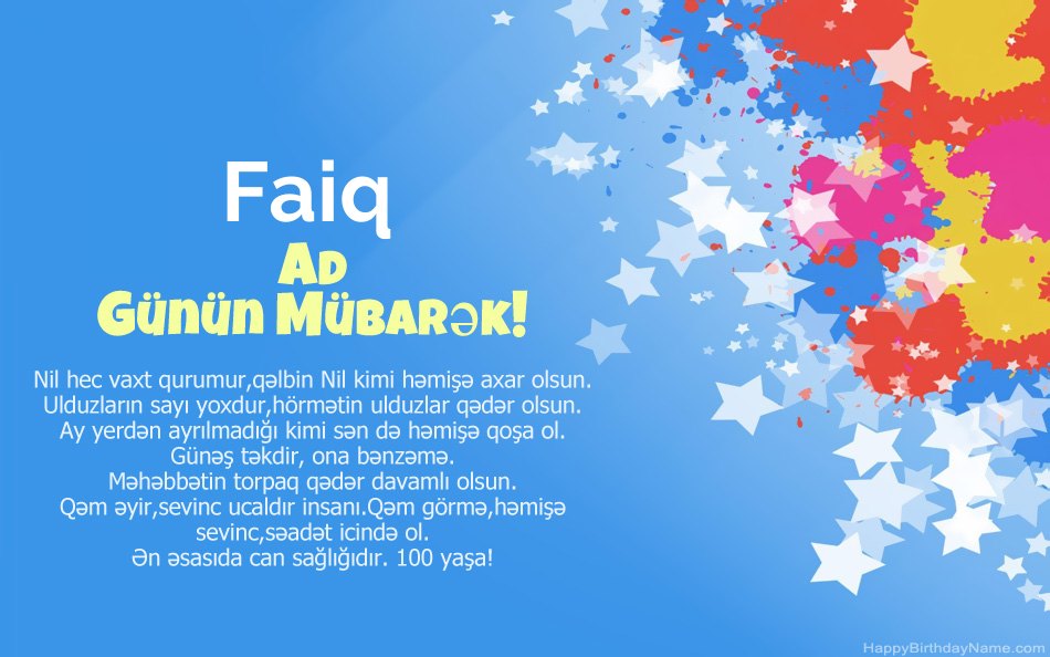 Faiq ad günü münasibətilə təbrik edirik