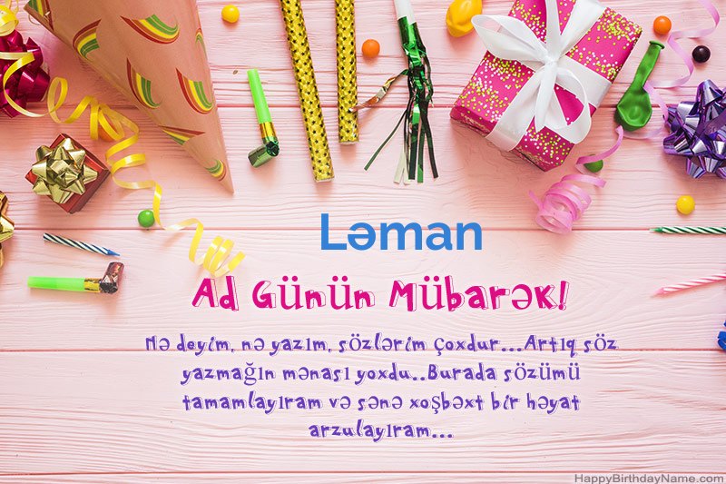 Müqəddəs Doğum günü kartı Ləman pulsuz yükləyin