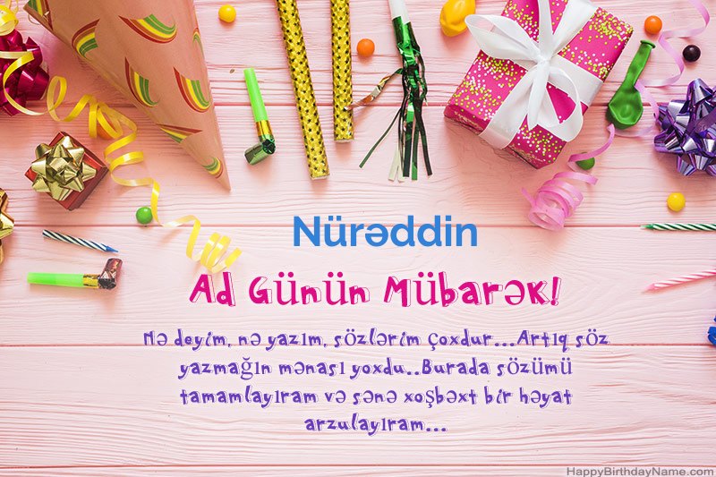 Müqəddəs Doğum günü kartı Nürəddin pulsuz yükləyin