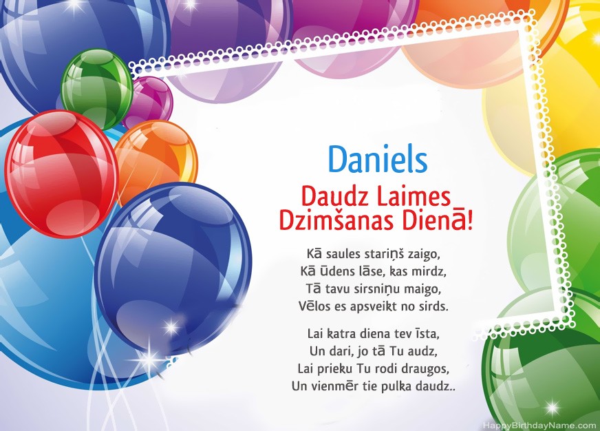 Daudz laimes dzimšanas dienā Daniels!