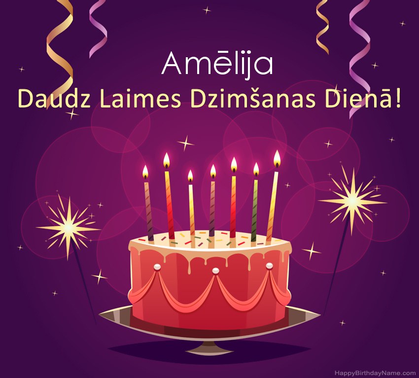 Smieklīgi sveicieni ar laimīgas dzimšanas dienas Amēlija attēliem