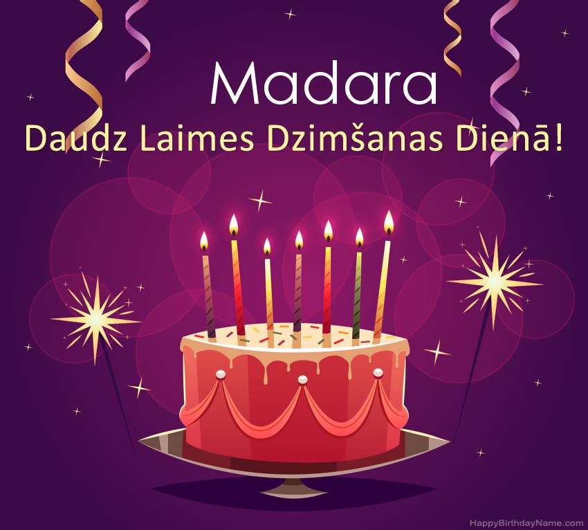 Smieklīgi sveicieni ar laimīgas dzimšanas dienas Madara attēliem