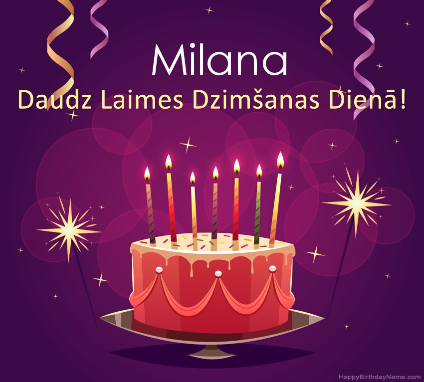 Smieklīgi sveicieni ar laimīgas dzimšanas dienas Milana attēliem