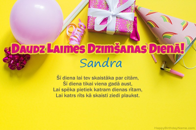 Daudz laimes dzimšanas dienā Sandra prozā