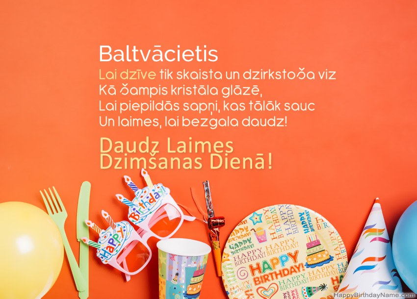 Daudz laimes dzimšanas dienā kartes Baltvācietis