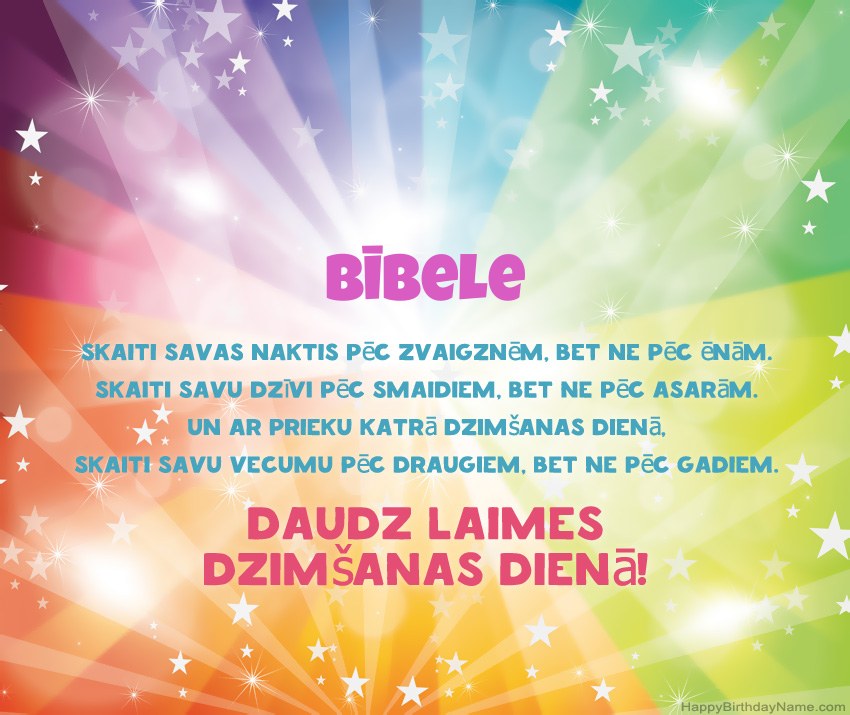 Skaistas daudz laimes dzimšanas dienas kartītes uzņēmumam Bībele
