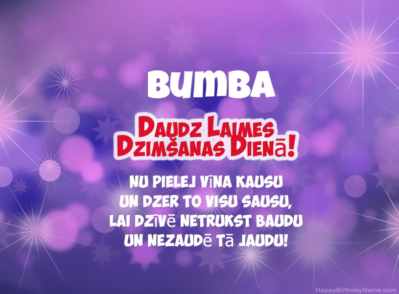 Skaistas bildes Bumba laimīgai dzimšanas dienai