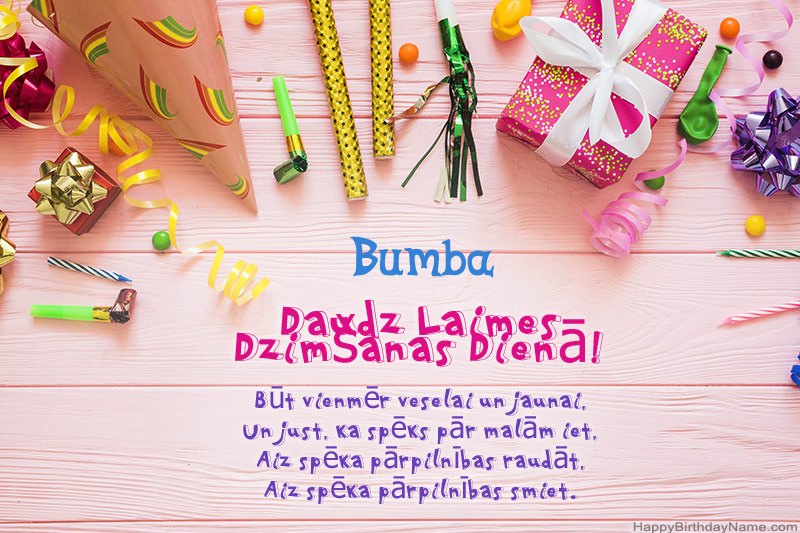 Lejupielādējiet Bumba Happy Birthday kartīti bez maksas
