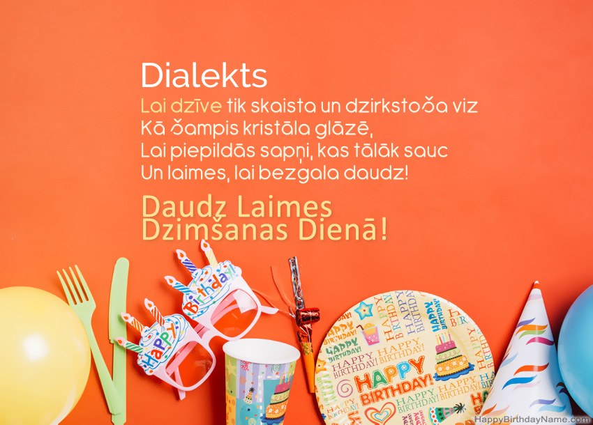 Daudz laimes dzimšanas dienā kartes Dialekts