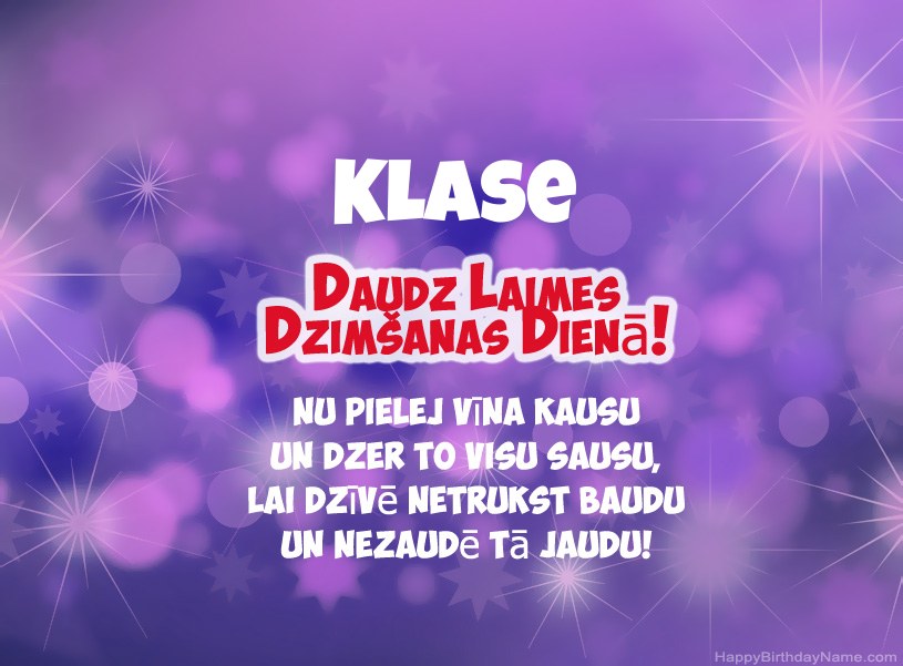 Skaistas bildes Klase laimīgai dzimšanas dienai
