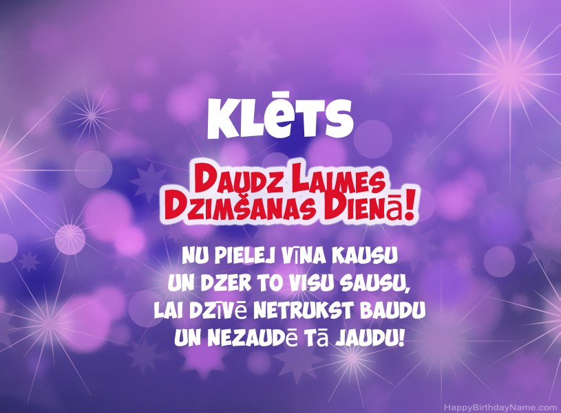 Skaistas bildes Klēts laimīgai dzimšanas dienai