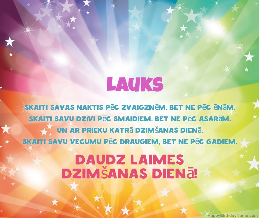 Skaistas daudz laimes dzimšanas dienas kartītes uzņēmumam Lauks