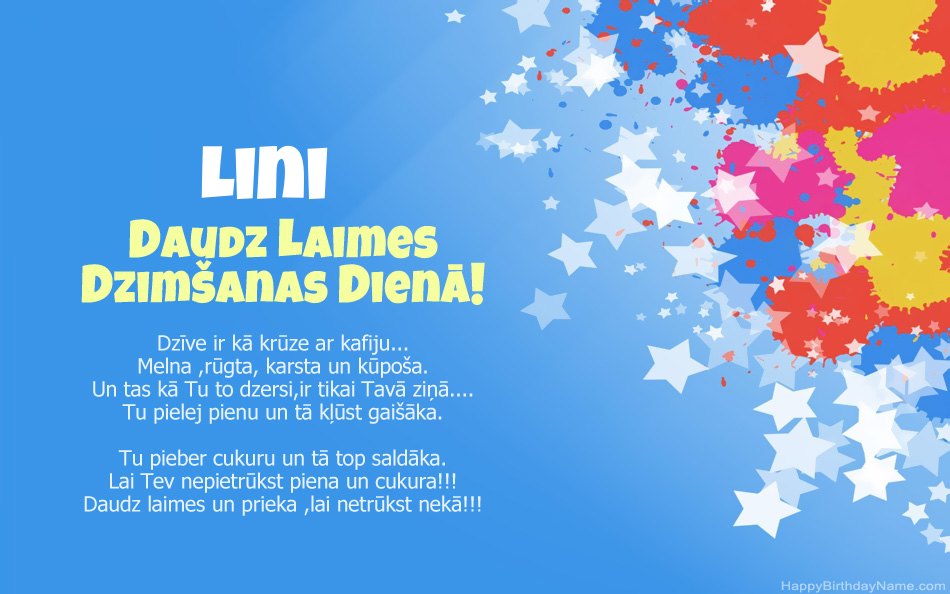 Apsveicam ar Lini dzimšanas dienu