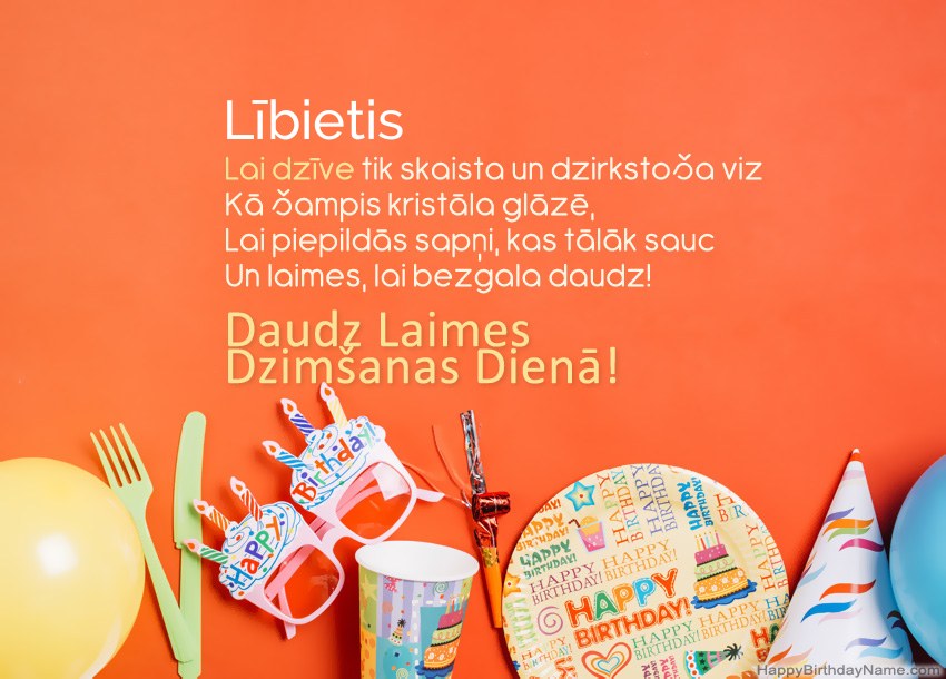 Daudz laimes dzimšanas dienā kartes Lībietis