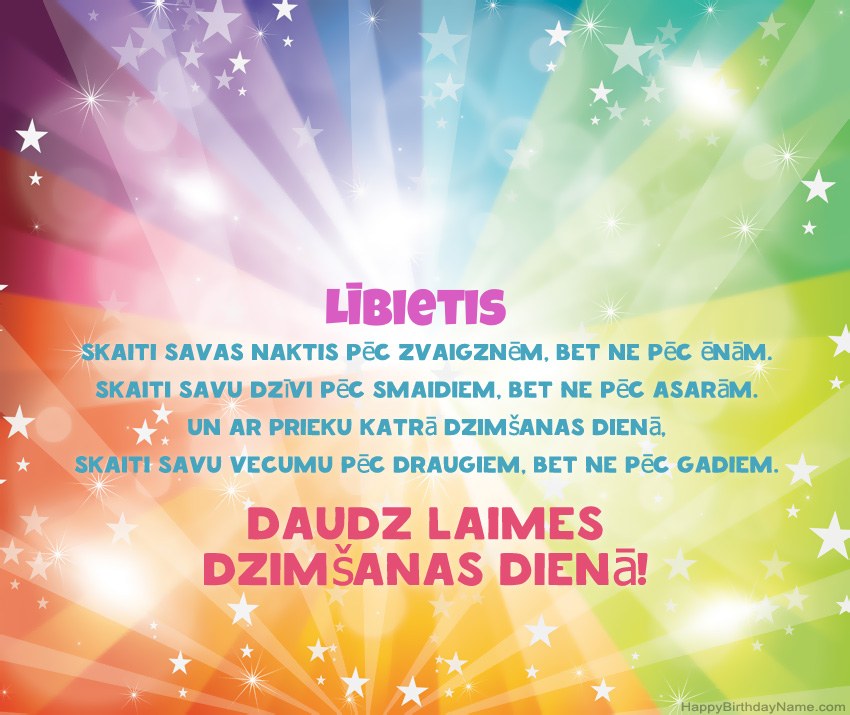Skaistas daudz laimes dzimšanas dienas kartītes uzņēmumam Lībietis