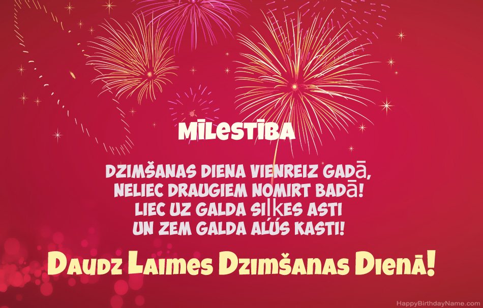 Daudz laimes dzimšanas dienā Mīlestība, skaisti dzejoļi