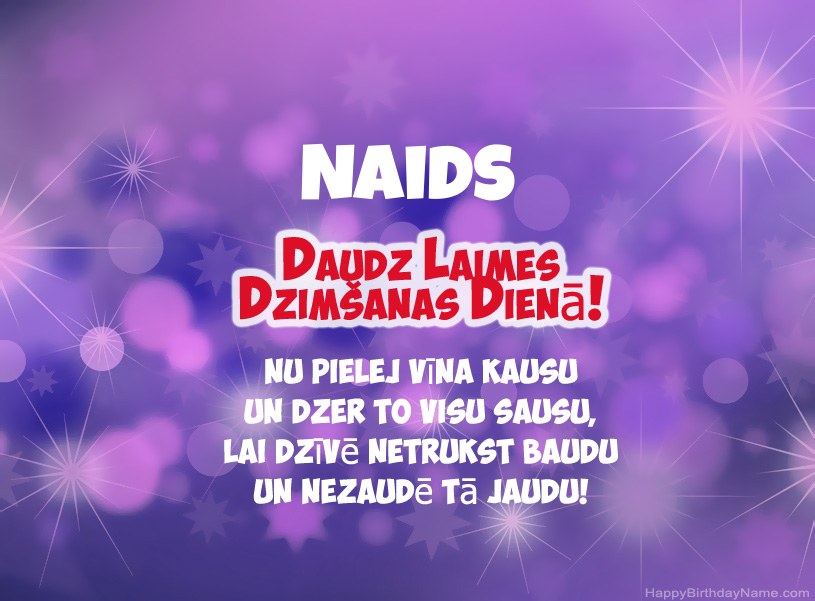 Skaistas bildes Naids laimīgai dzimšanas dienai