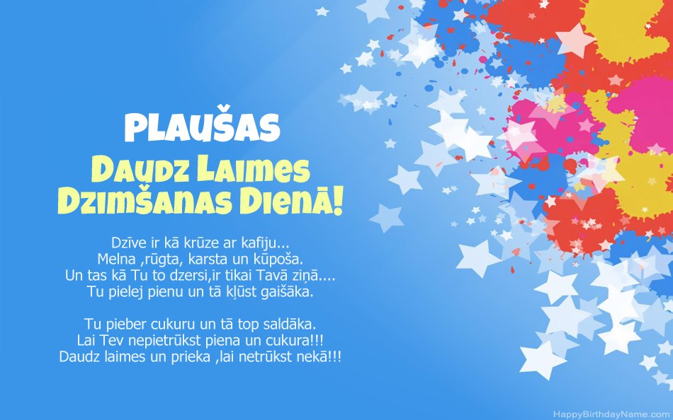 Apsveicam ar Plaušas dzimšanas dienu