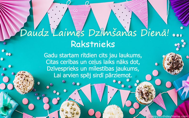 Daudz laimes dzimšanas dienā Rakstnieks, skaisti attēli