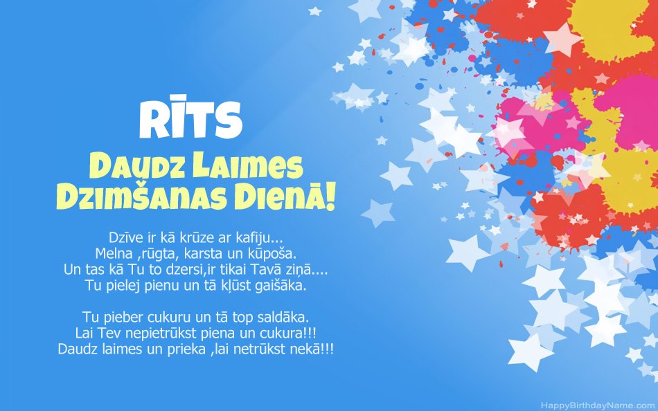Apsveicam ar Rīts dzimšanas dienu Apsveicam ar Rīts dzimšanas dienu