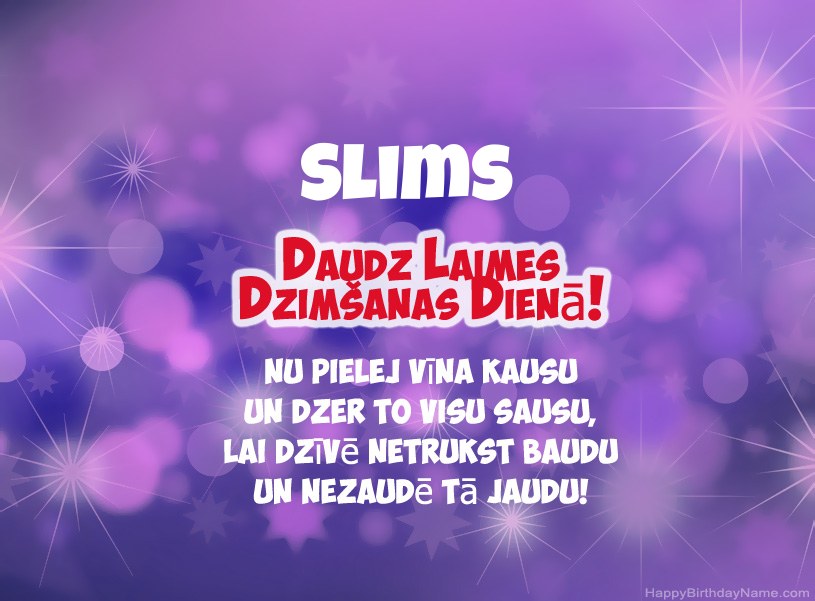 Skaistas bildes Slims laimīgai dzimšanas dienai