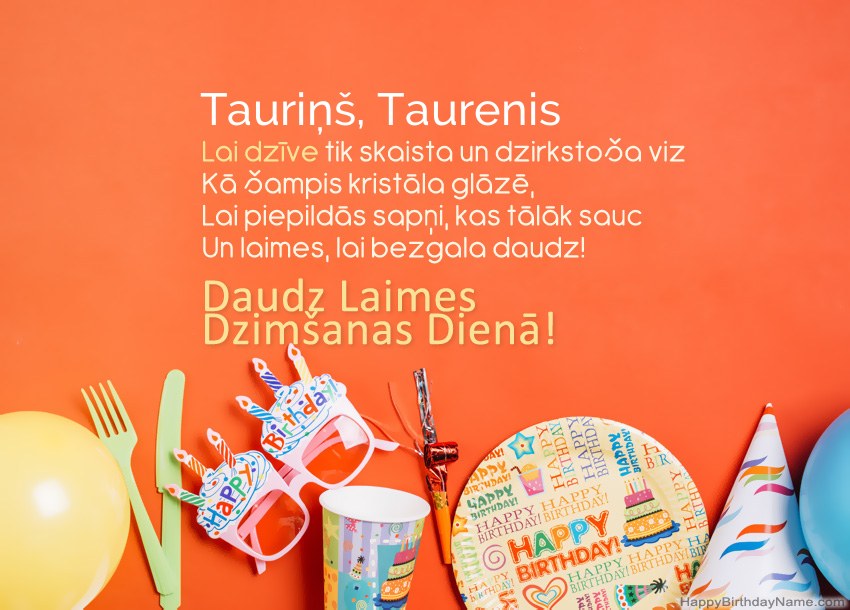 Daudz laimes dzimšanas dienā kartes Tauriņš, Taurenis