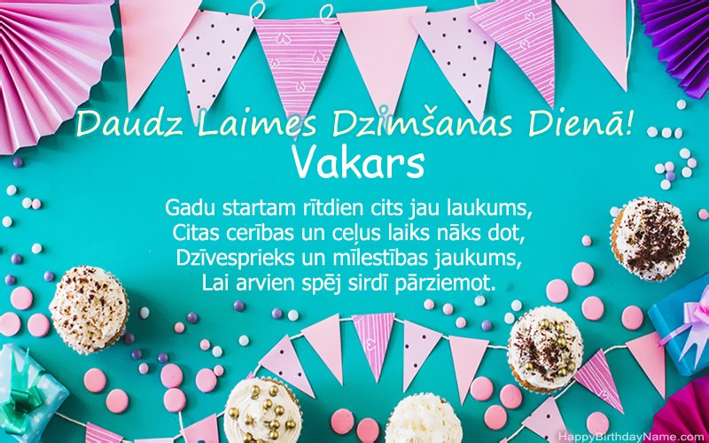 Daudz laimes dzimšanas dienā Vakars, skaisti attēli